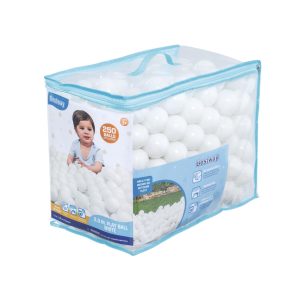Bestway Jumbo 2.3 White Ball Pit Balls for Toddlers (250 Pack). BPA Free Crush Proof Plastic. Reusable Zipper Storage Bag
