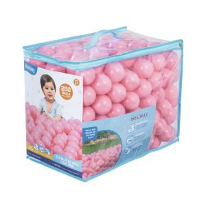 Bestway Jumbo 2.3 Light Pink Ball Pit Balls for Toddlers (250 Pack). BPA Free Crush Proof Plastic. Reusable Zipper Storage Bag