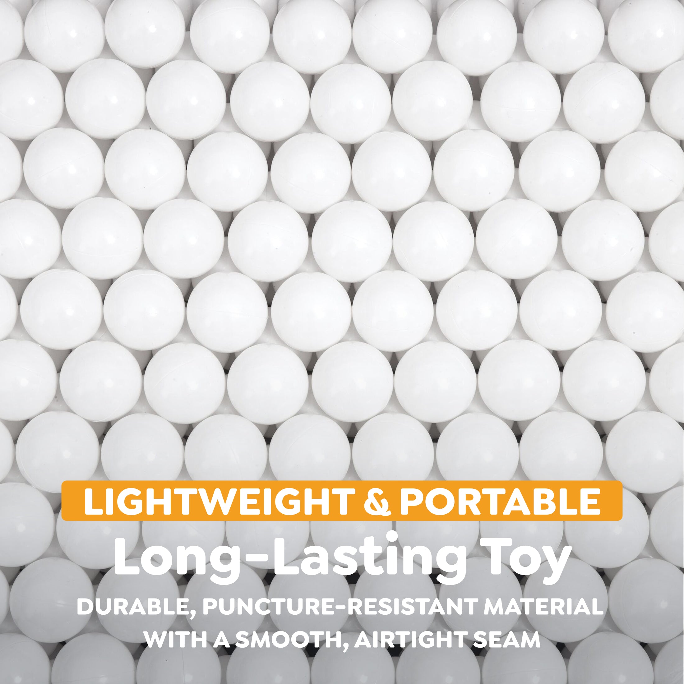 Bestway Jumbo 2.3 White Ball Pit Balls for Toddlers (250 Pack). BPA Free Crush Proof Plastic. Reusable Zipper Storage Bag - Image 4